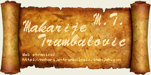 Makarije Trumbulović vizit kartica